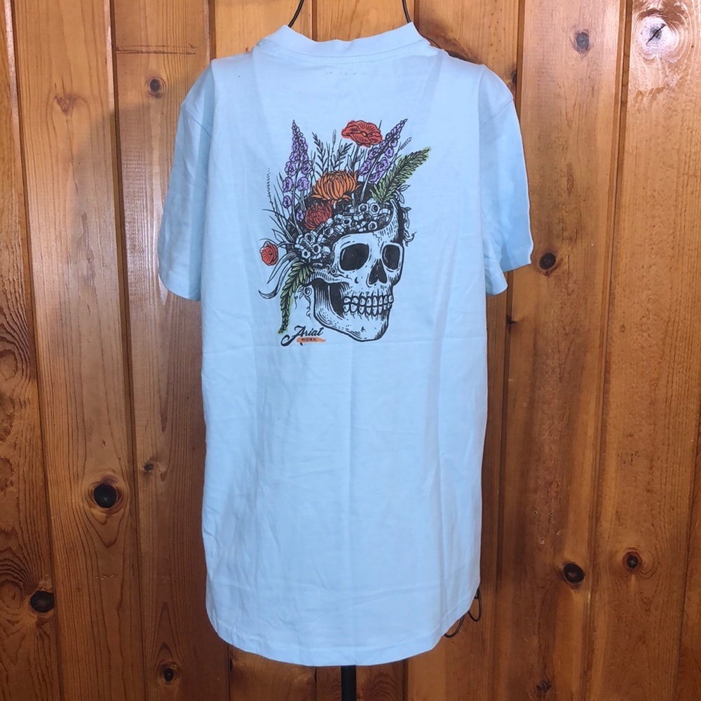 Ariat Women's Rebar CottonStrong Roughneck Graphic T-Shirt size medium blue - Picture 5 of 16